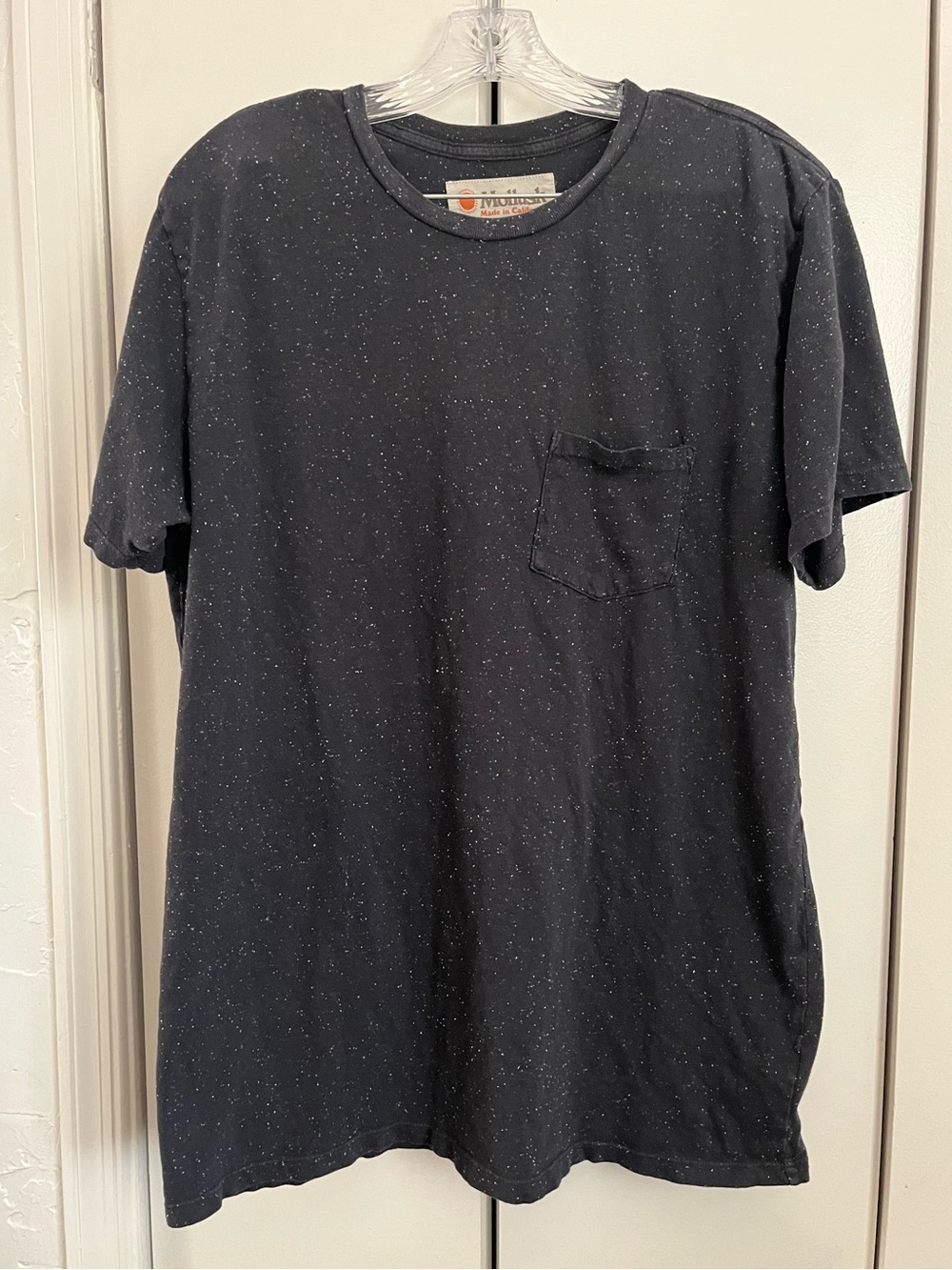 Mollusk Surf Shop Charcoal Cosmos Flecked Pocket Tee Shirt Size L